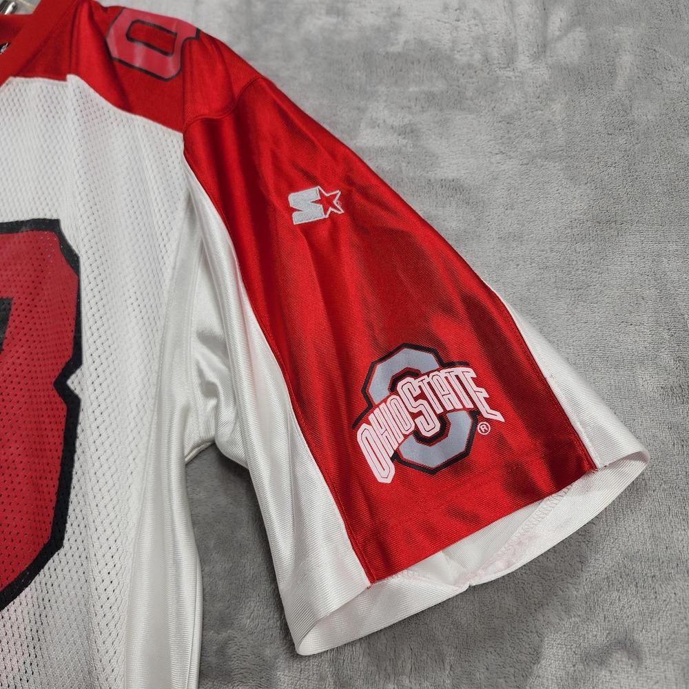 Ohio State Buckeyes Jersey Mens L White Red NCAA Football Starter 03 Graphic 90s - Picture 3 of 10